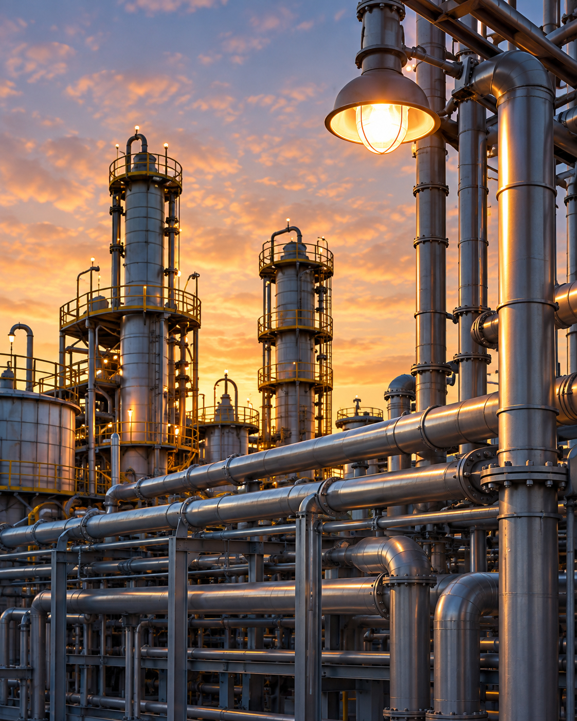 Protected industrial process environment with explosion-proof lighting